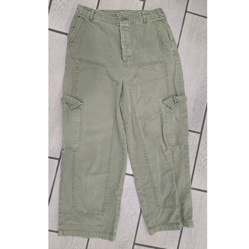Universal Thread Olive Green Cargo Pants Wide Leg Double Knee Utility Size 4